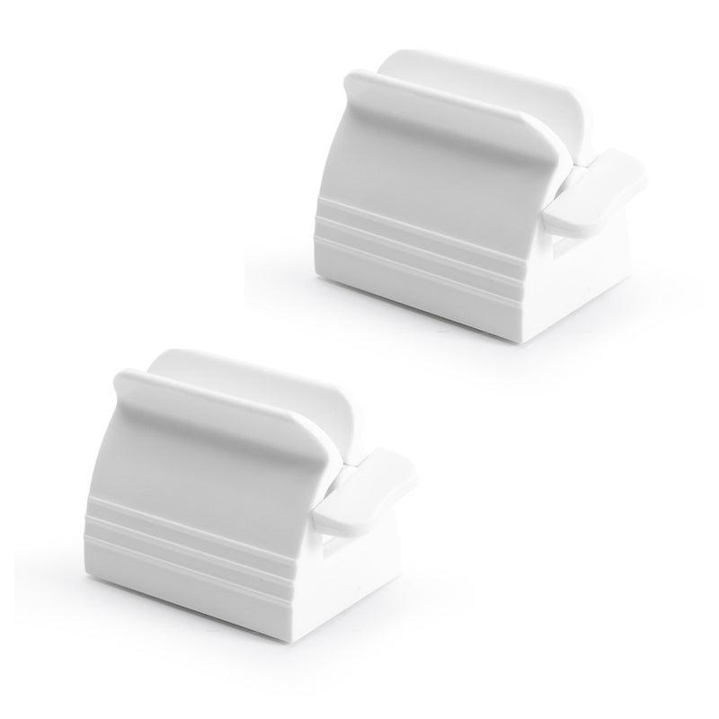 Large Bathroom Toothpaste Squeezer Tube Easy Stand Dispenser Rolling Holder Seat - White