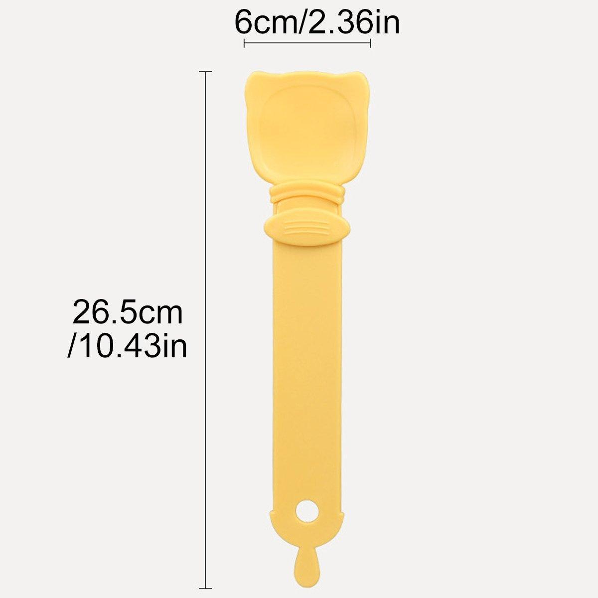 Cat Strip Scoop Squeezer Feeder Snack Spoon Easy Cat Feeding Treats - Orange