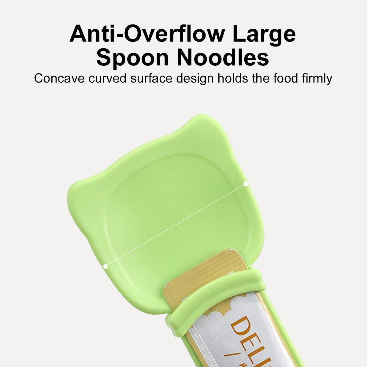 Cat Strip Scoop Squeezer Feeder Snack Spoon Easy Cat Feeding Treats - White