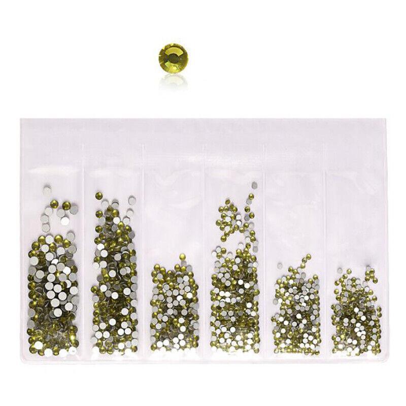 1440Pcs Glitter Rhinestones Crystal Clear Flat Bottom Glass Nail Art Nail Drill - Aurora