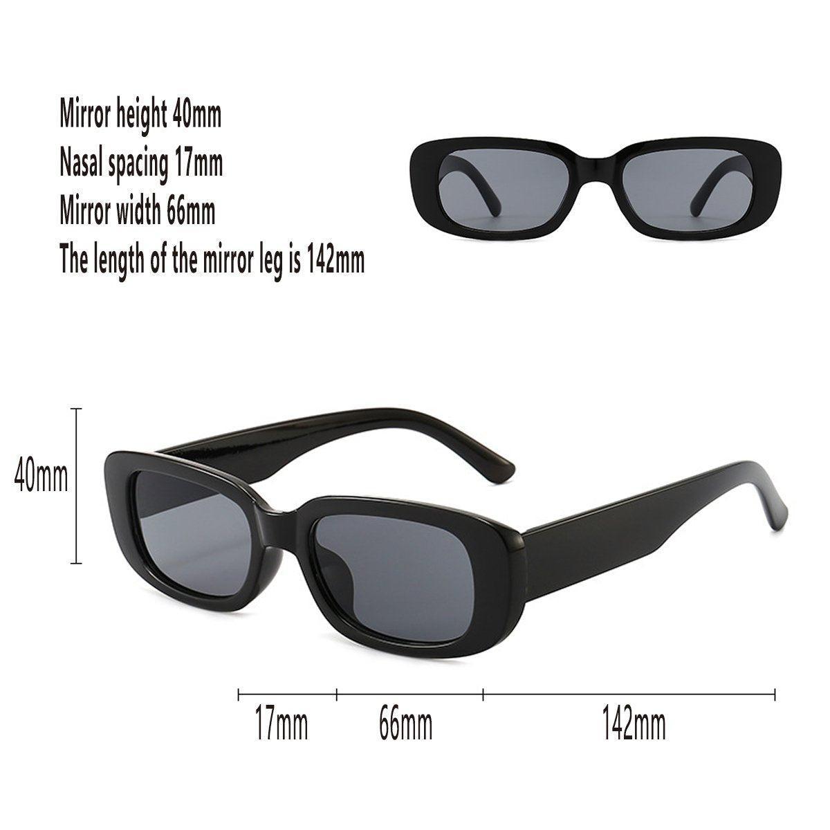 Unisex Fashion Small Frame Sunglasses Colorful Rectangle Glasses Shades Goggles - White Frame+Purple Lens