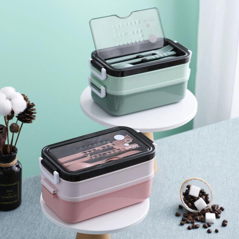 Bento Box Lunch Containers Food Microwave Stainless Portable Dinnerware Au - Pink