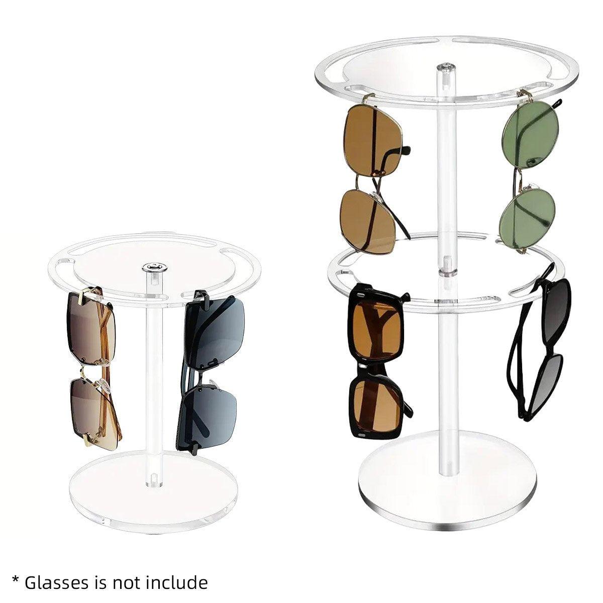 360 Degree Rotating Eyeglasses Display Stand Desktop Holder Organizer Glasses Storage - 1-Layer