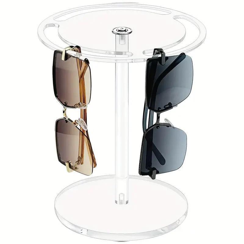 360 Degree Rotating Eyeglasses Display Stand Desktop Holder Organizer Glasses Storage - 1-Layer