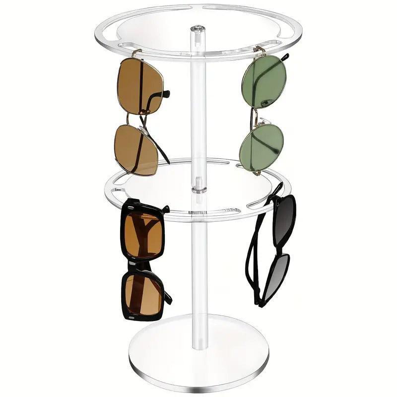 360 Degree Rotating Eyeglasses Display Stand Desktop Holder Organizer Glasses Storage - 1-Layer