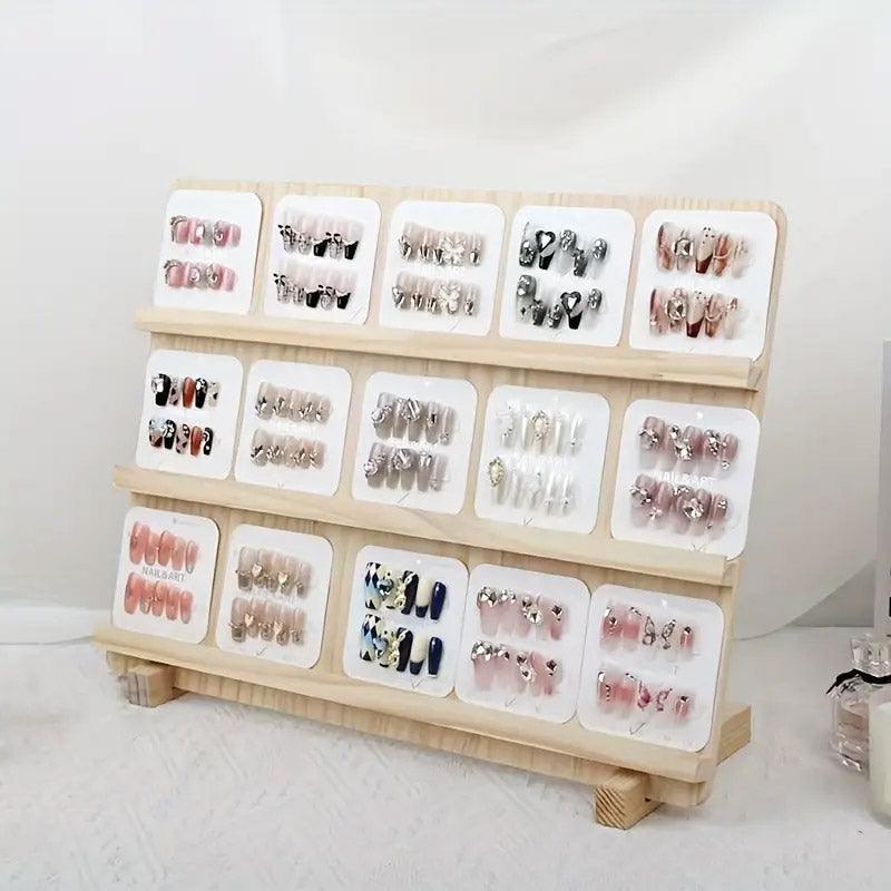 Wooden Earrings Display Rack Multi Tier Jewelry Stand Organizer Earrings Holder - 4-Tier