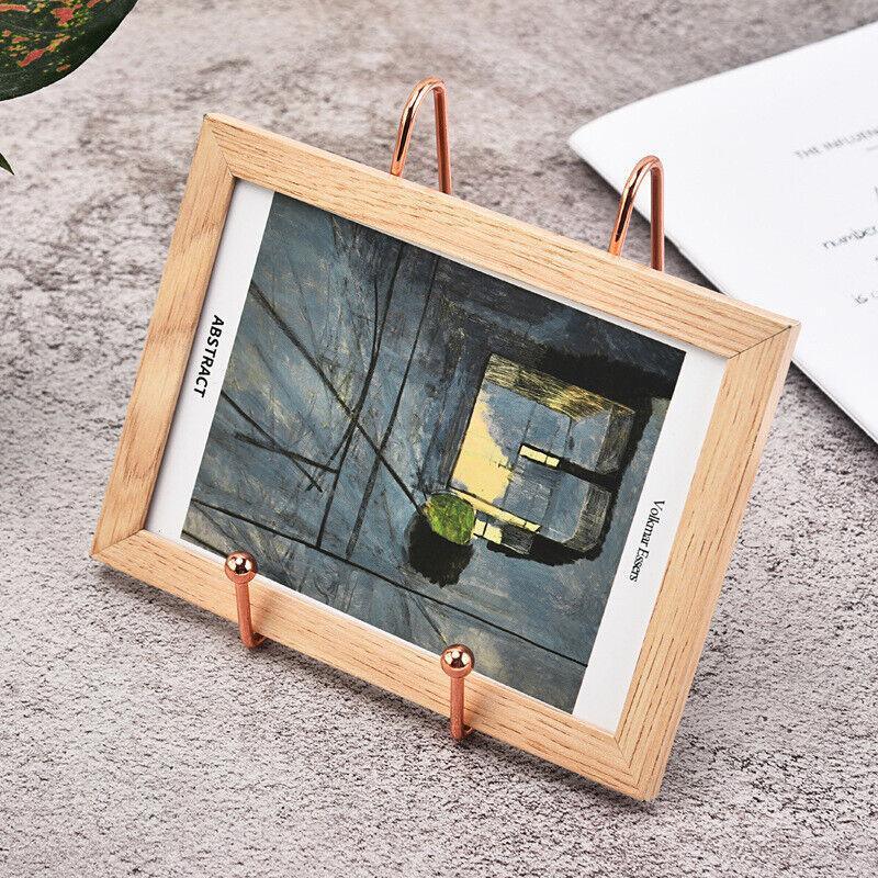 Iron Display Stand Dish Rack-Plate Bowl Picture Frame Photo Book Pedestal Holder - Gold-S