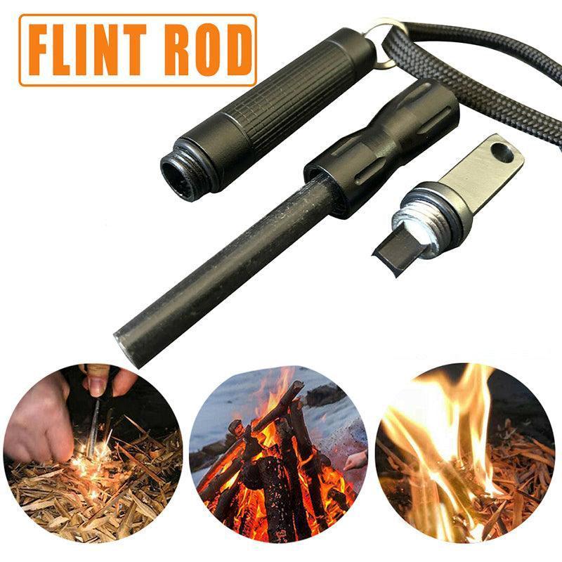 Flint Rod Camping Hiking Survival Metal Fire Starter Lighter Full Magnesium Rod