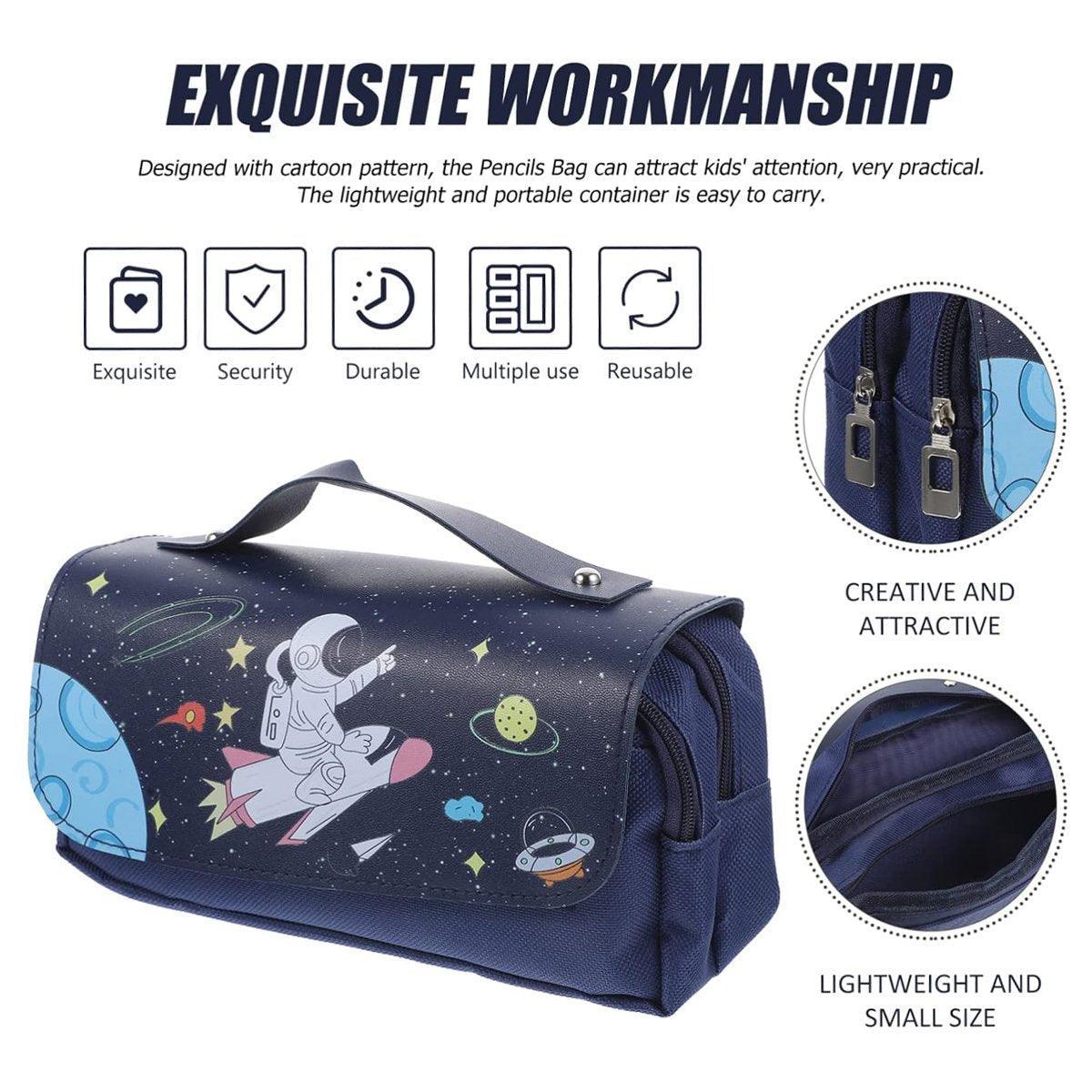 Functional Pencil Case Stationery Bag Pen Holder Storage Organizer for School - 01