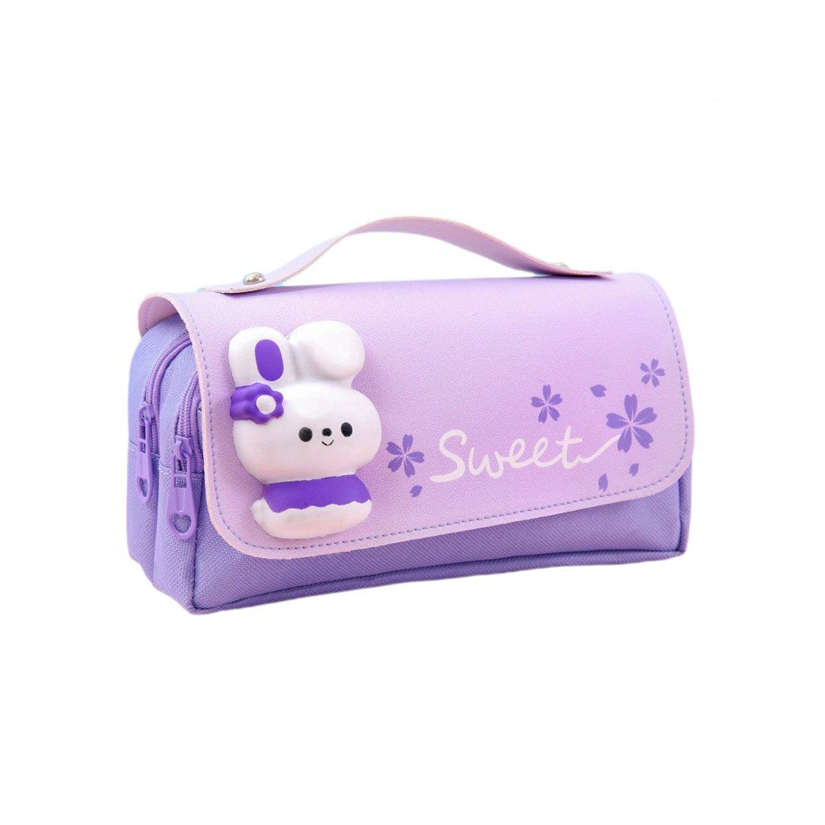 Functional Pencil Case Stationery Bag Pen Holder Storage Organizer for School - 06