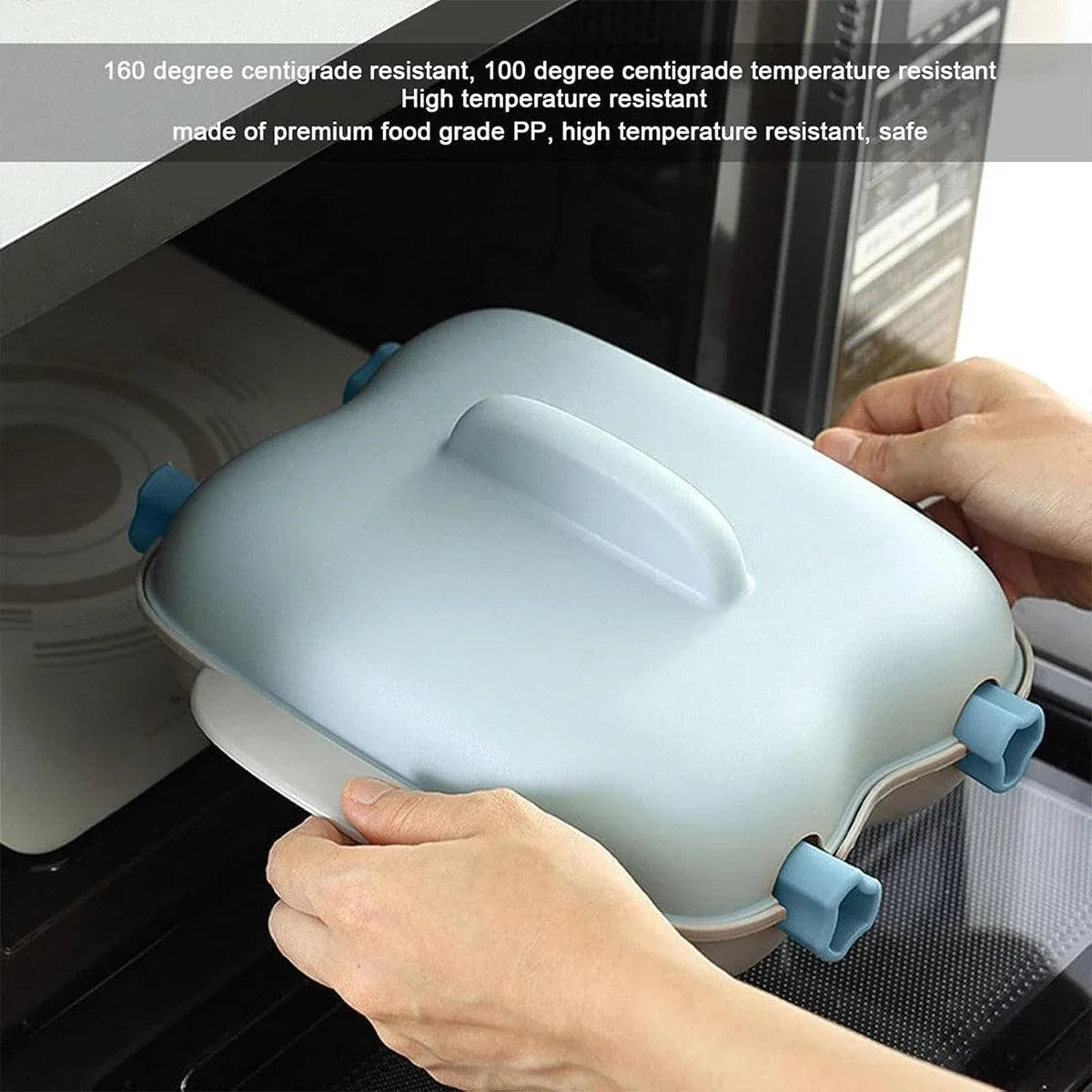 Microwave Corn Steamer Box Kitchen Cooking Tool Fast Heat Resistant Container - Blue