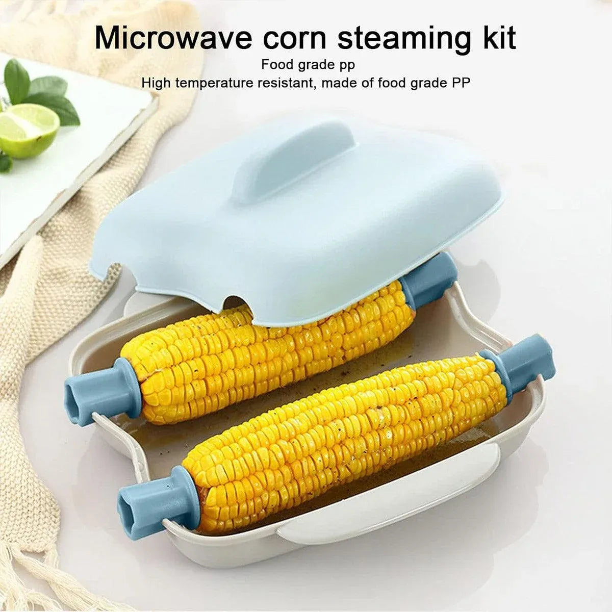 Microwave Corn Steamer Box Kitchen Cooking Tool Fast Heat Resistant Container - Beige