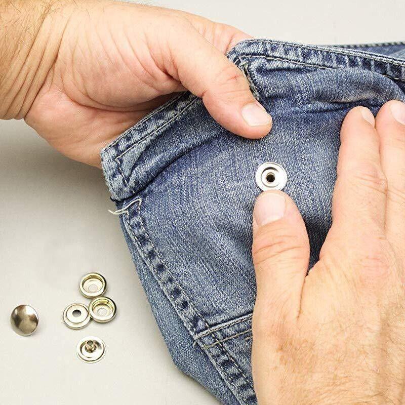 120PCS 15mm Stainless Steel Snap Fasteners Press Studs Cap Button Boat