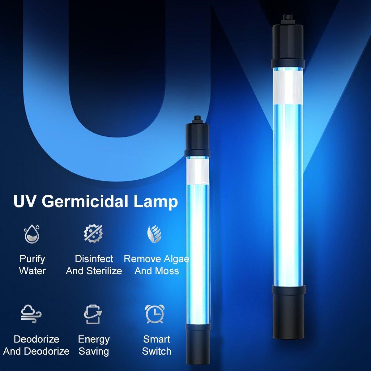 Fish Tank Germicidal Lamp UV Ultraviolet Water Disinfection Light for Aquarium - Single Tube-5W