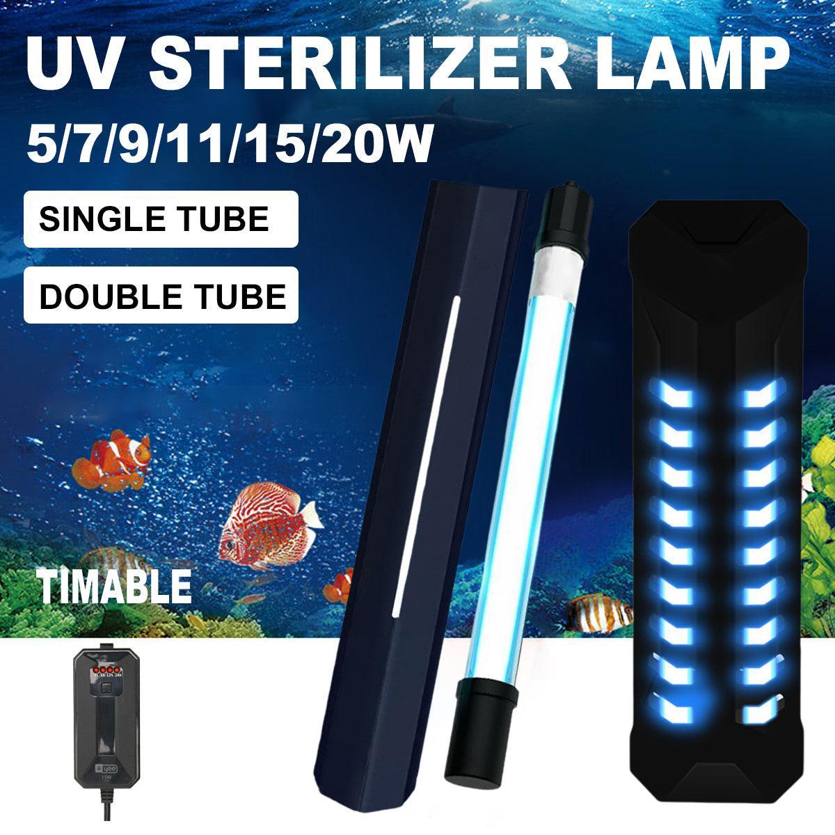 Fish Tank Germicidal Lamp UV Ultraviolet Water Disinfection Light for Aquarium - Single Tube-9W