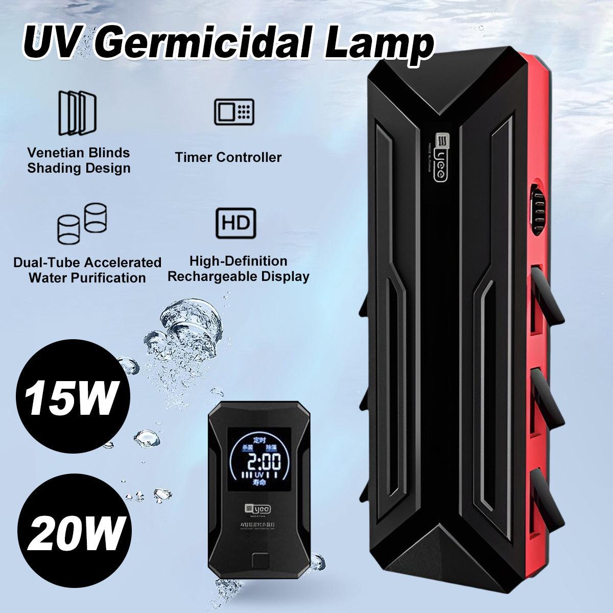 Fish Tank UV Germicidal Lamp for Water Purification Algae Sterilization Aquarium - 15W