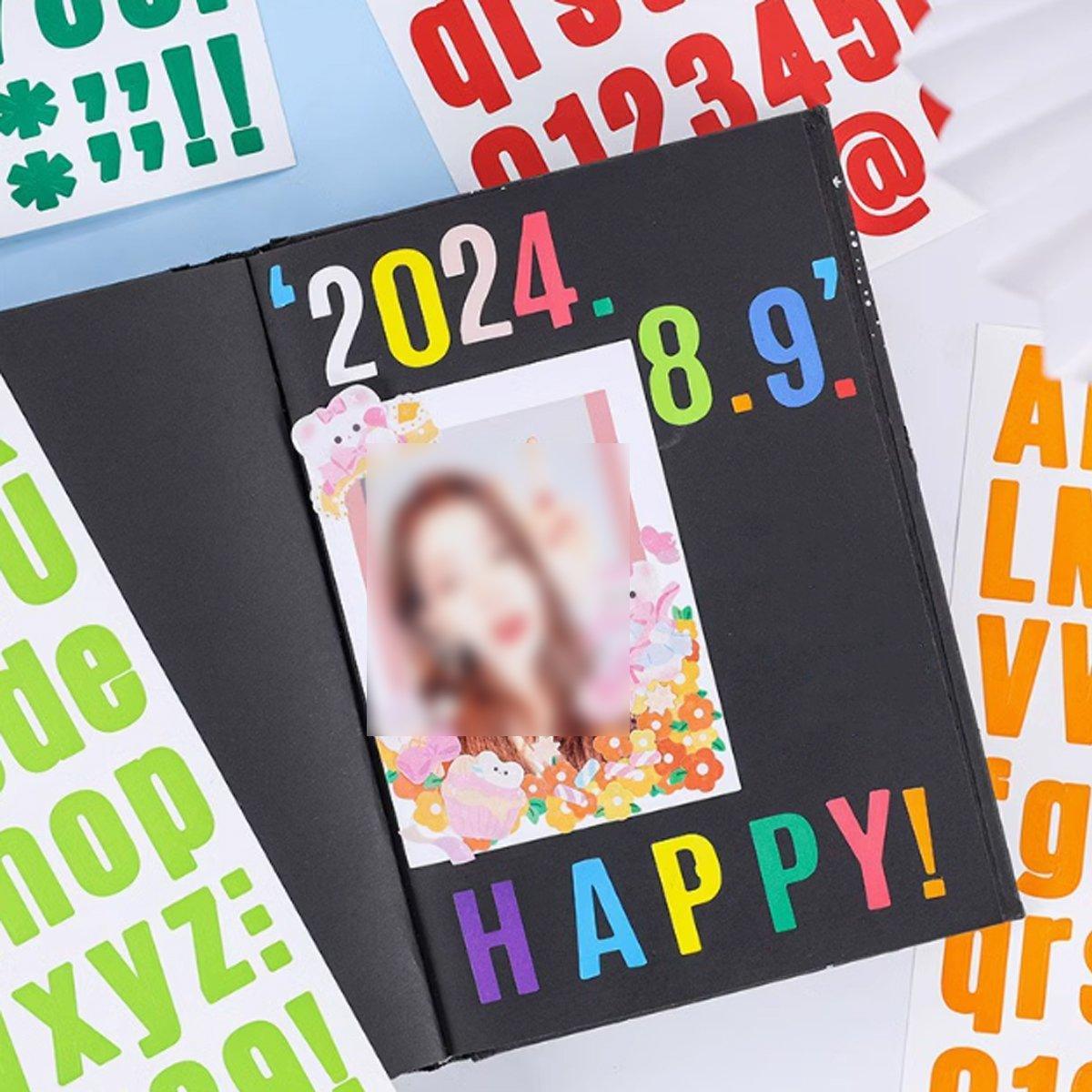 10pcs Letter Stickers Colorful DIY Scrapbooking Water Bottle Greeting Cards - Dark Blue