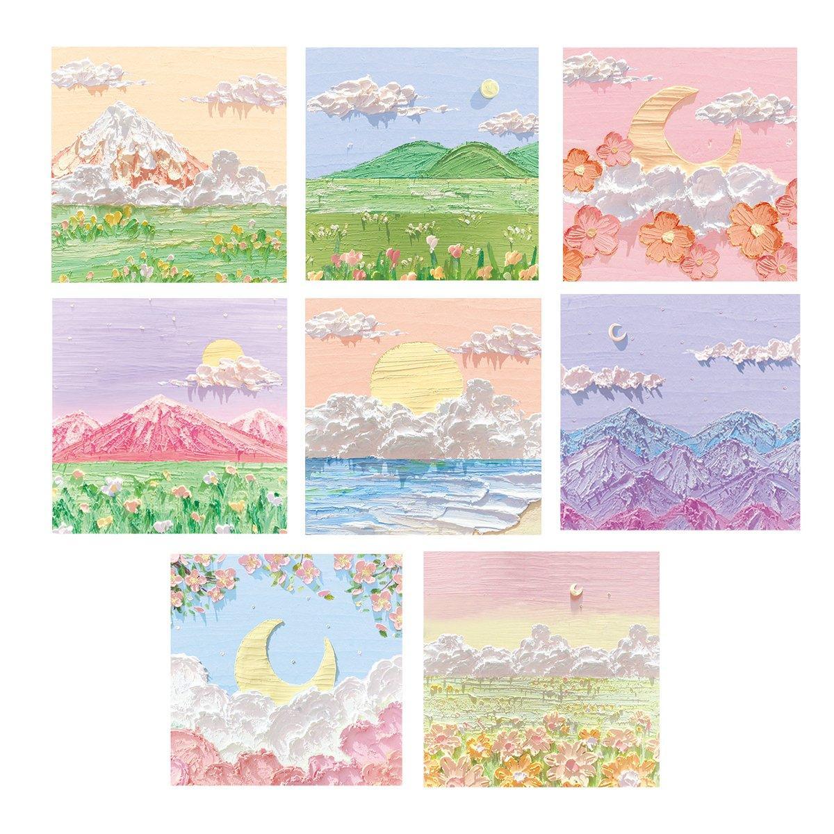 800 Sheets Colorful Oil Painting Sticky Notes Memo Pads Self-Adhesive Notes - 2#