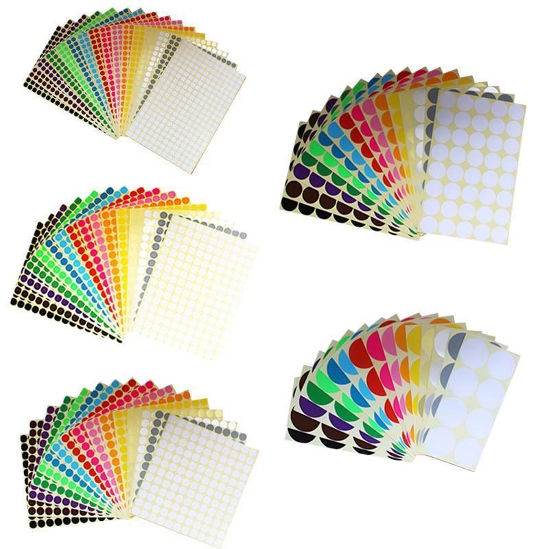 8mm to 50mm Round Dot Stickers Coloured Paper Labels Circles Dot Adhesive Sticky - 13mm 132 Dots -16 Sheets
