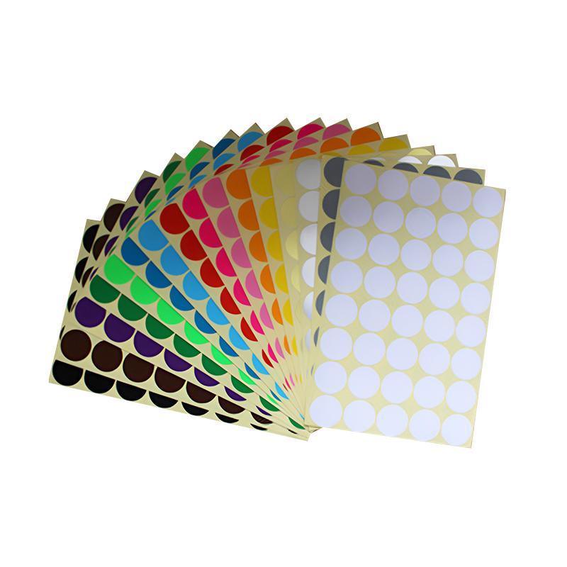 8mm to 50mm Round Dot Stickers Coloured Paper Labels Circles Dot Adhesive Sticky - 13mm 132 Dots -16 Sheets