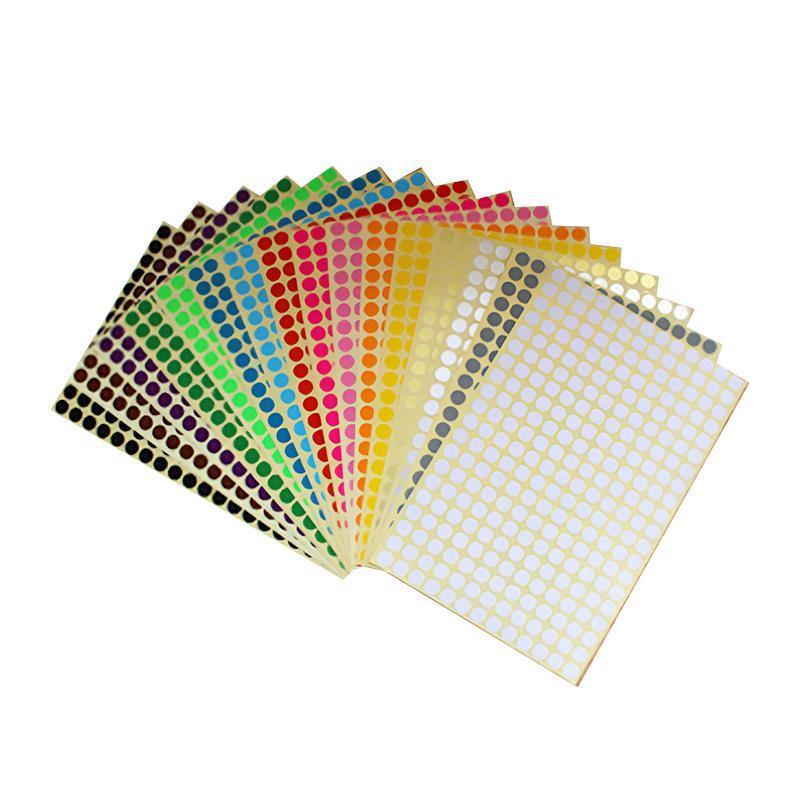 8mm to 50mm Round Dot Stickers Coloured Paper Labels Circles Dot Adhesive Sticky - 50mm 8 Dots -16 Sheets