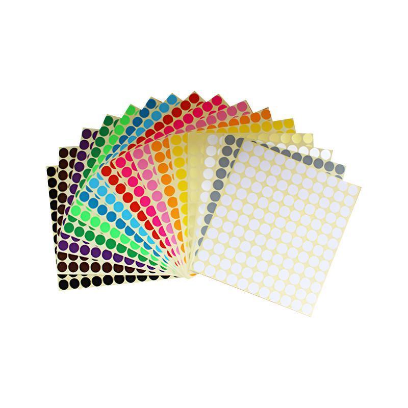 8mm to 50mm Round Dot Stickers Coloured Paper Labels Circles Dot Adhesive Sticky - 50mm 8 Dots -16 Sheets