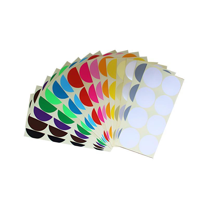 8mm to 50mm Round Dot Stickers Coloured Paper Labels Circles Dot Adhesive Sticky - 50mm 8 Dots -16 Sheets