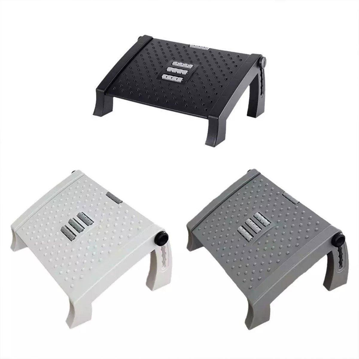 1PC Adjustable Office Foot Rest Pedal Stool Sofa Leg Support for Home or Desk Use - Black