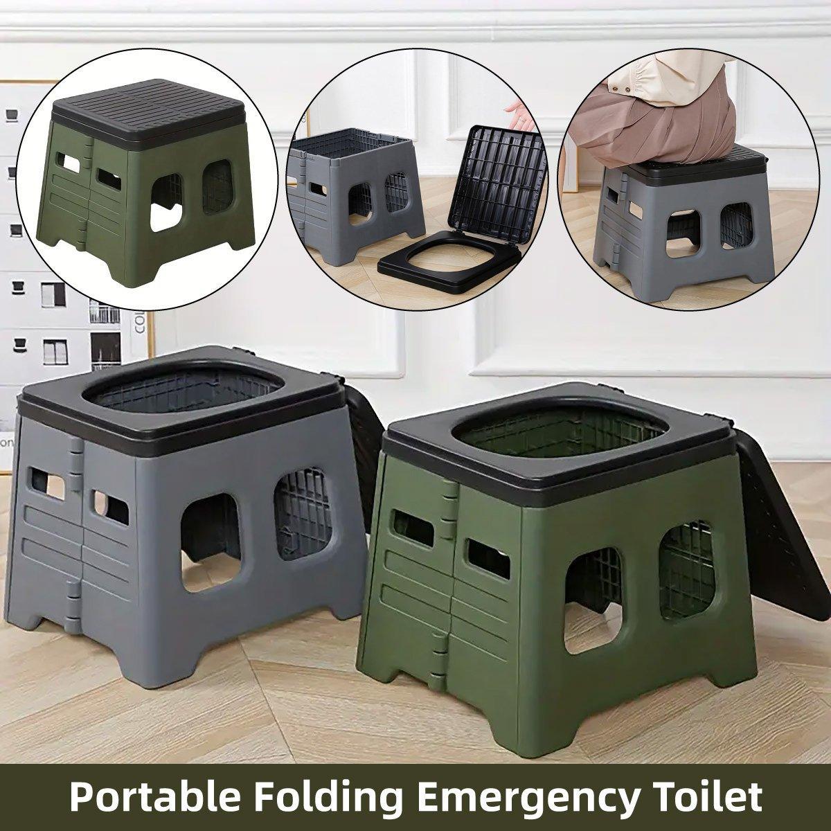 Outdoor Travel Toilet Portable Folding Stool Seat for Camping Hiking and Outdoor - Grey