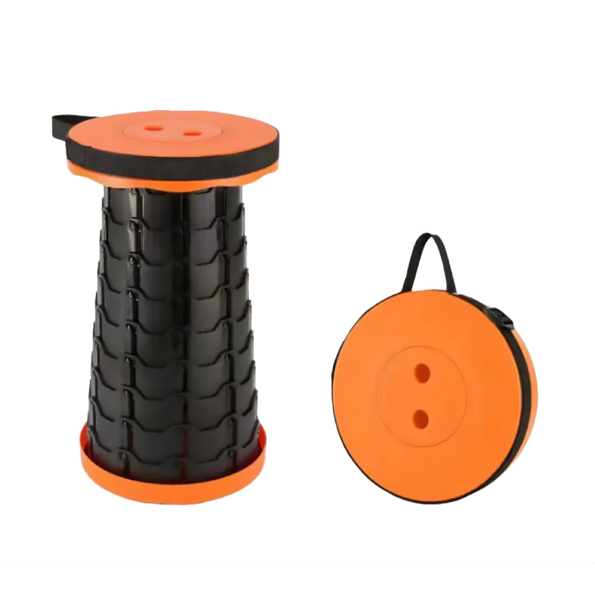 Portable Telescopic Folding Stool Travel Outdoor Seat Compact Retractable Chair - Red