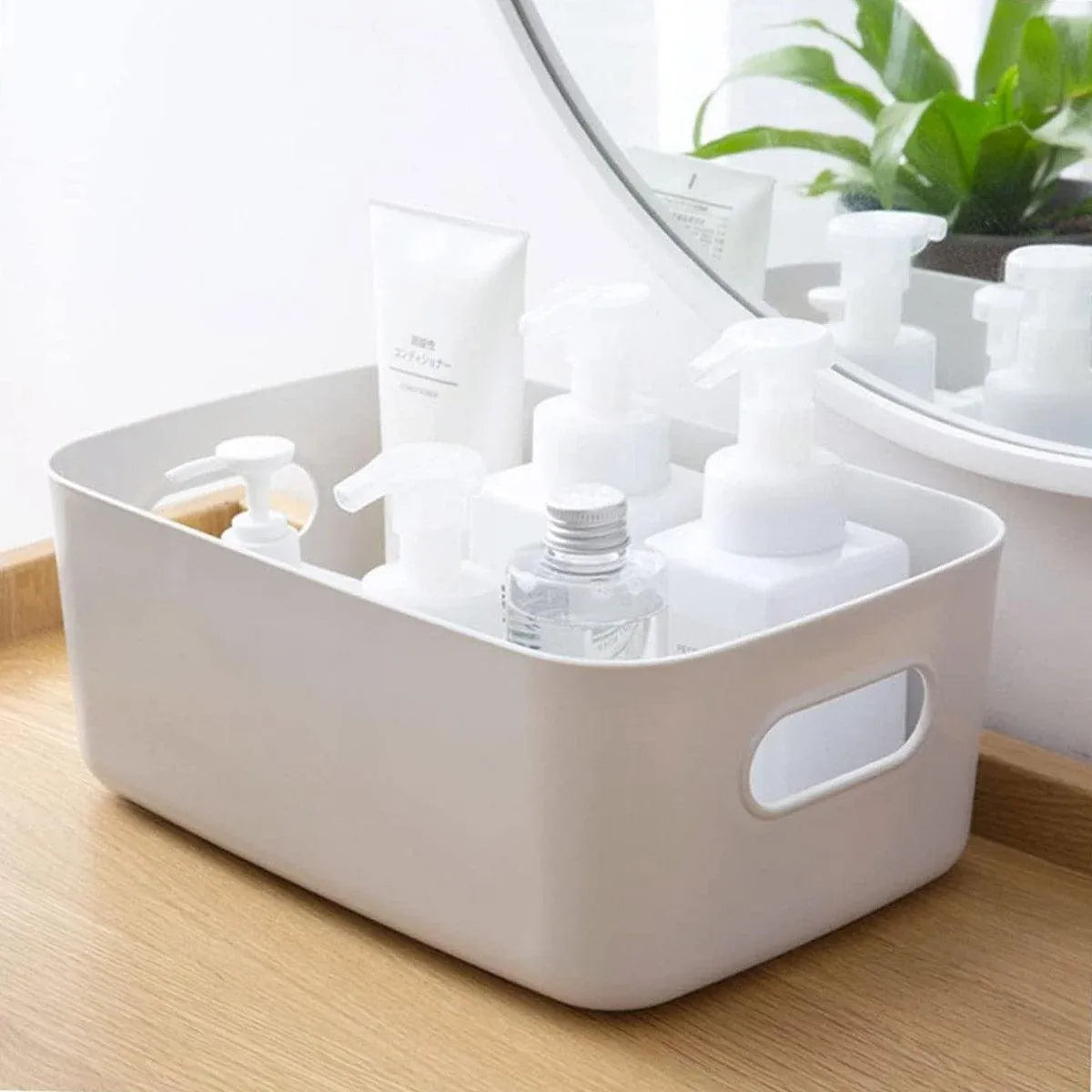 10-Piece White Plastic Storage Basket Set