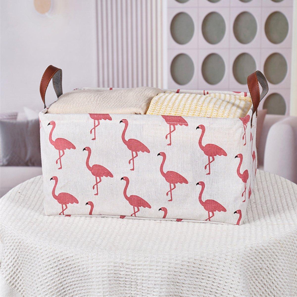 2pcs Foldable Cotton Linen Storage Baskets Home Organizer Box Office Supplies - Haig