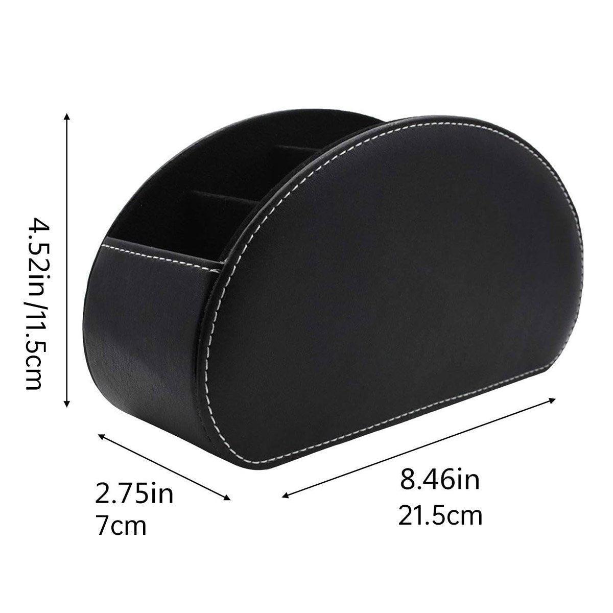 PU Leather Desktop Organiser Remote Control Office Cosmetic Storage Box Holder