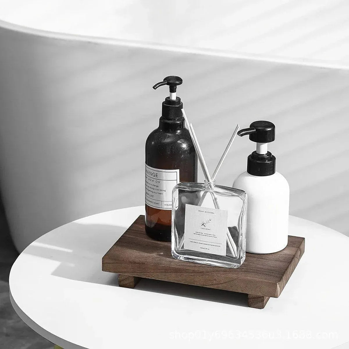Wooden Raised Bathroom Display Tray