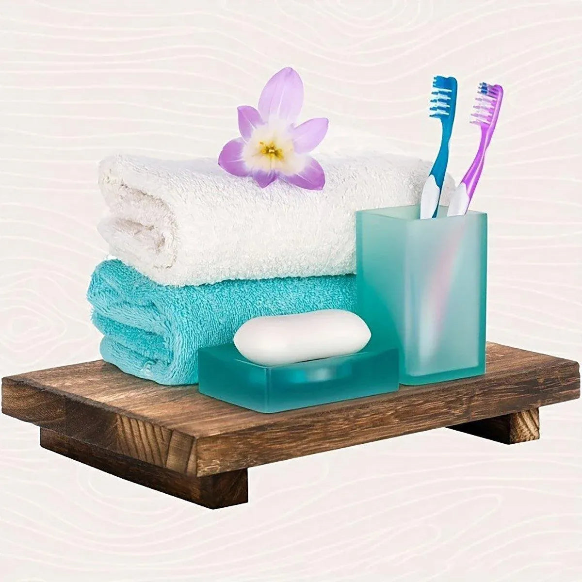 Wooden Raised Bathroom Display Tray