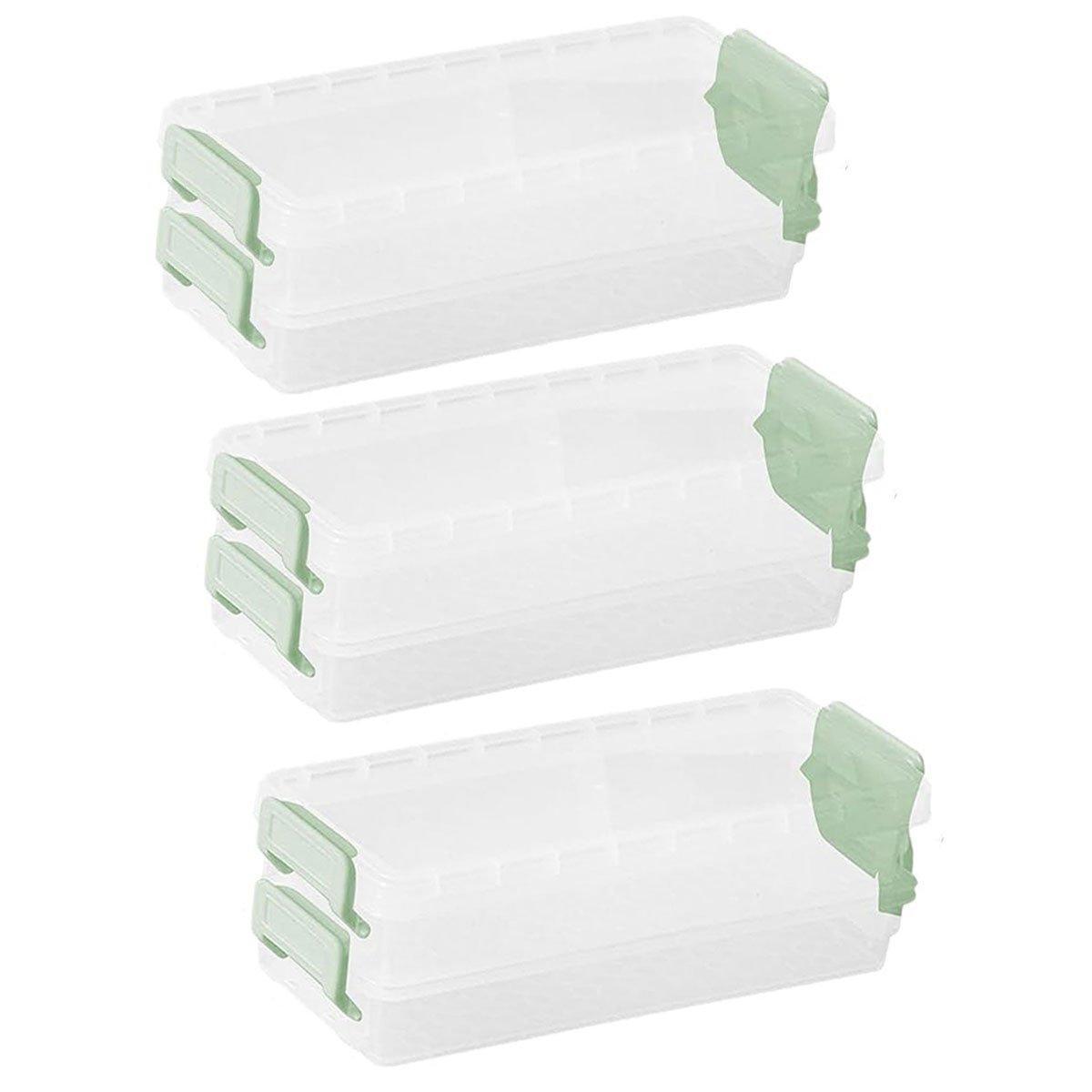 3PCS Clear Plastic Desktop Storage Box 2 Layer Holder DIY Stationery Pencil Case - Grey