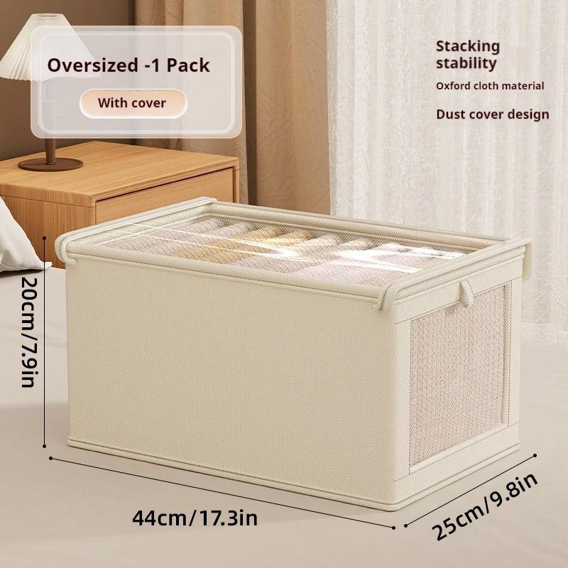Dustproof Wardrobe Storage Box with Lid Large Clothes Organiser Container