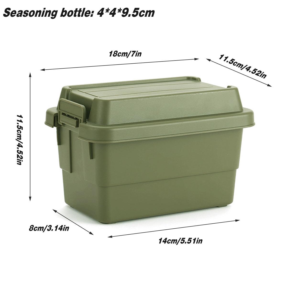 7pcs Portable Spice Bottle Set Travel BBQ Camping Storage Container Organizer