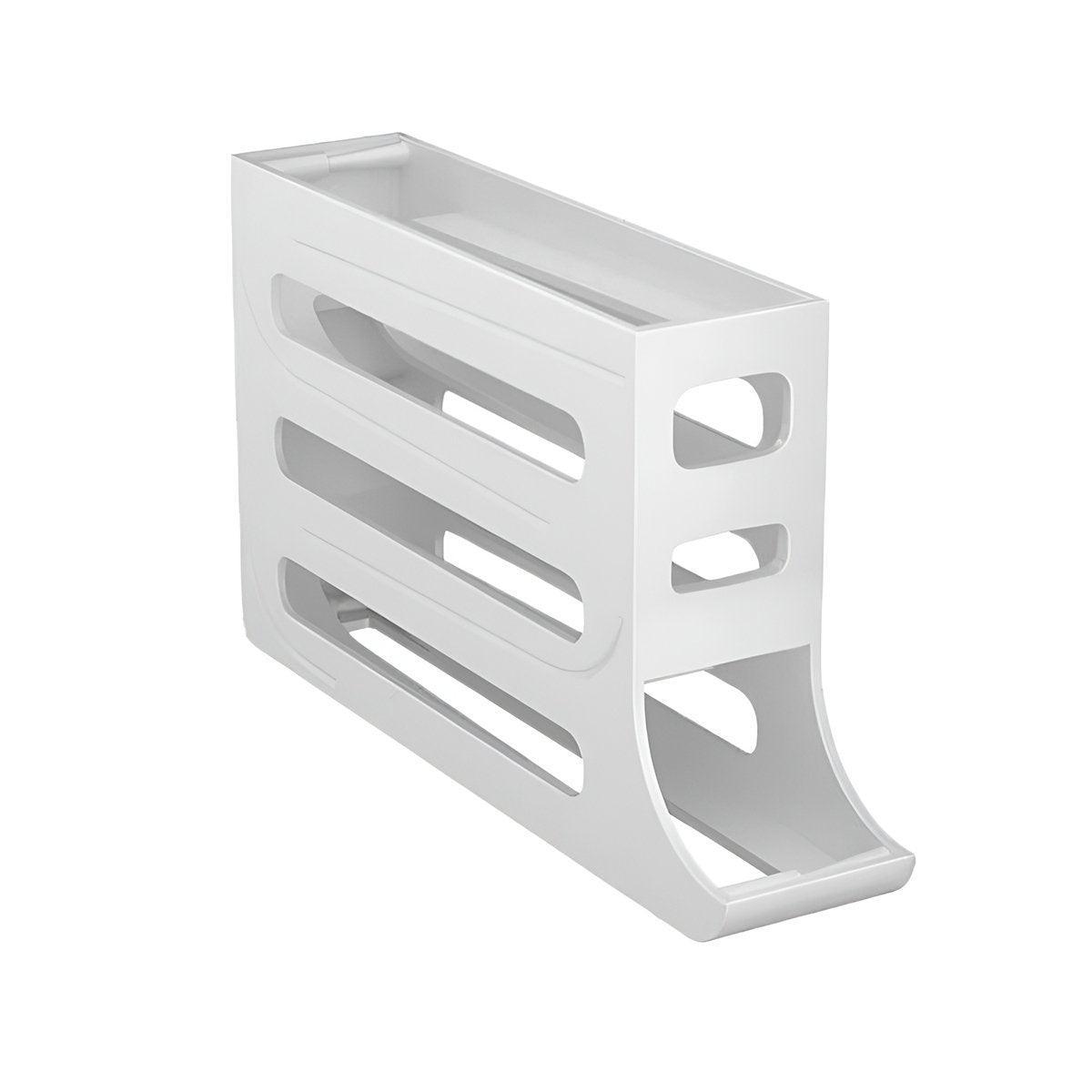 Automatic Scrolling Egg Holder 2/4-Tier Storage Box Container for Refrigerator - Cream (4-Tier)