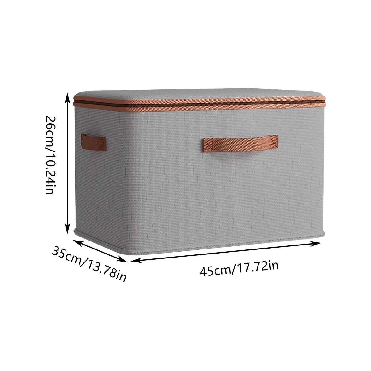 Large-Capacity Home Fabric Foldable Clothes Storage Basket with Lid for Pants - Cream