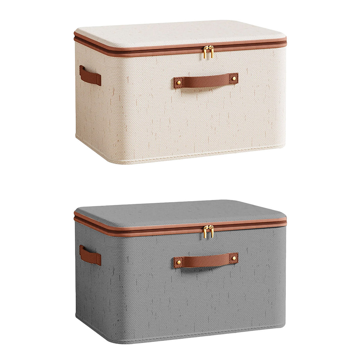 Clothing Storage Basket Large Capacity Foldable Organizer with Cover Household - Grey