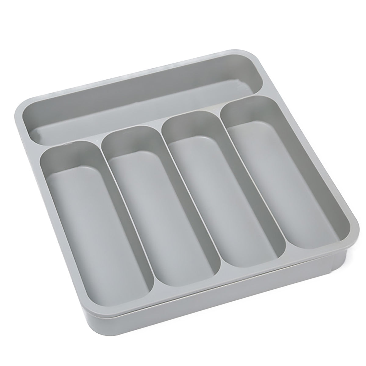 Expandable Cutlery Drawer Organizer Adjustable 6 Slot Kitchen Utensil Tray - Grey