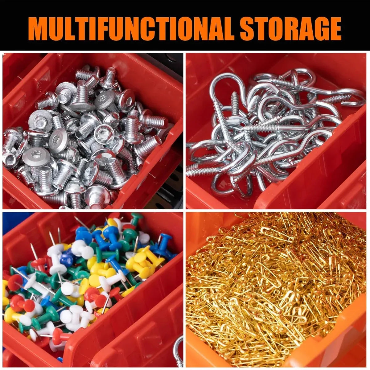 30PCS Wall Mounted Tool Storage Rack Bin Organiser Box for Garage Workshop Use