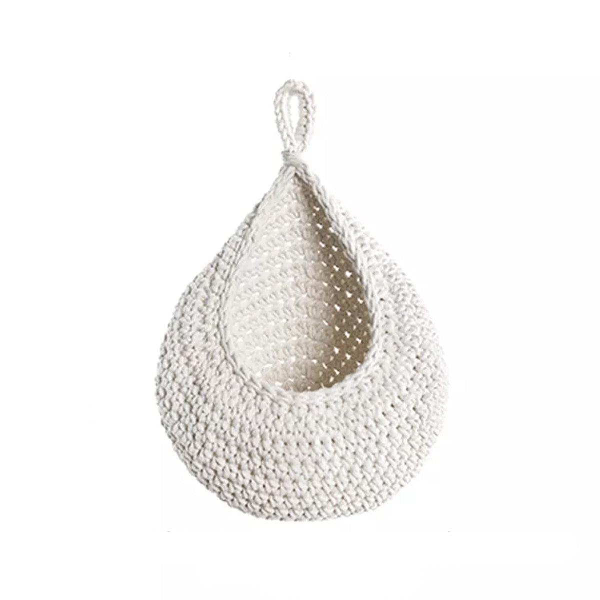 Cotton Rope Woven Storage Basket Wall Mount Fruit Vegetable Organizer Container - Mini