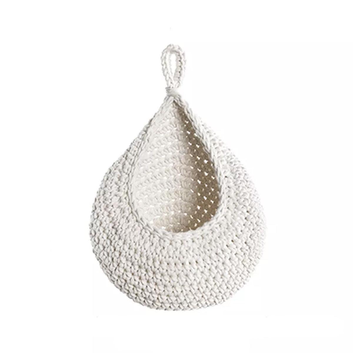 Cotton Rope Woven Storage Basket Wall Mount Fruit Vegetable Organizer Container - XL