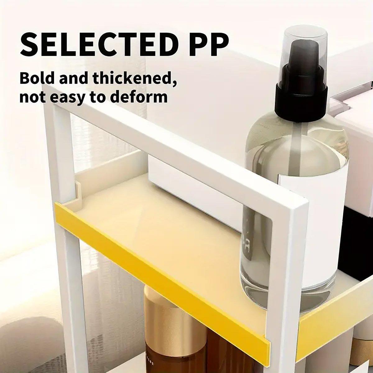 Multi-layer Cosmetic Storage Rack Desktop Organizer for Bathroom Dormitory Use - Black