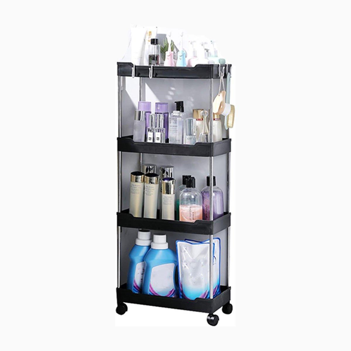 Multi Layer Rolling Storage Cart Kitchen Bathroom Organizer Shelf with Wheels - 3-White
