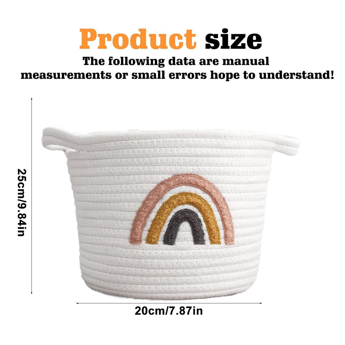 Rainbow Cotton Rope Storage Basket Handheld Desktop Organizer Large Basket
