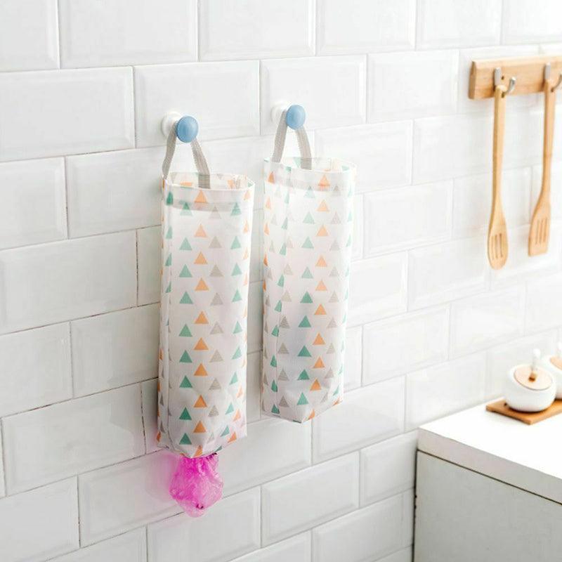 Plastic Bag Bags Hanger Organizer Storage Kitchen Trash Garbage Dispenser Holder - Green