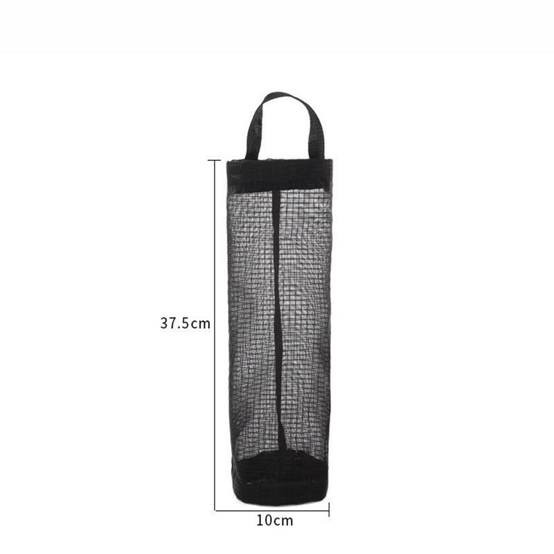 Hanging Mesh Bag Organizer Dispenser for Plastic or Trash Bags Storage Holder - Grey